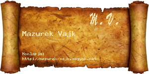 Mazurek Vajk névjegykártya